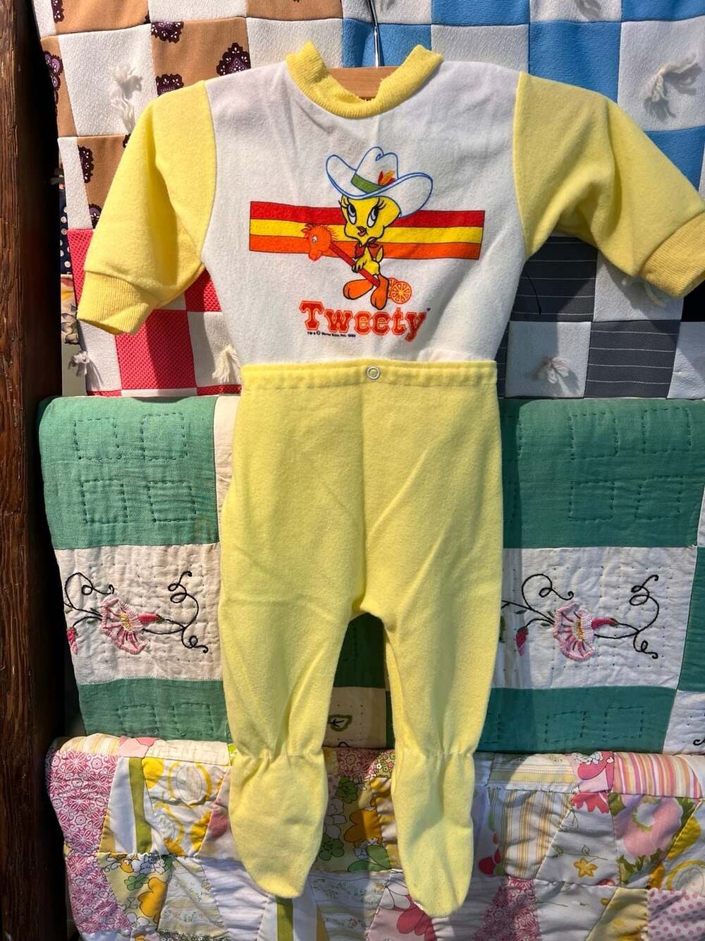1980s  Tweety Bird Onesie Two-Piece Set